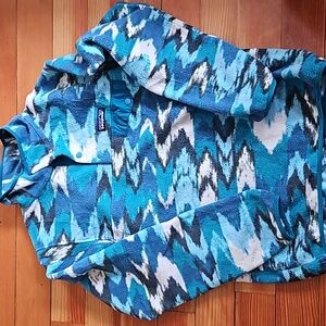Patagonia Synchilla Trout Tales Elwha Blue Snap-T Fleece Size XS
